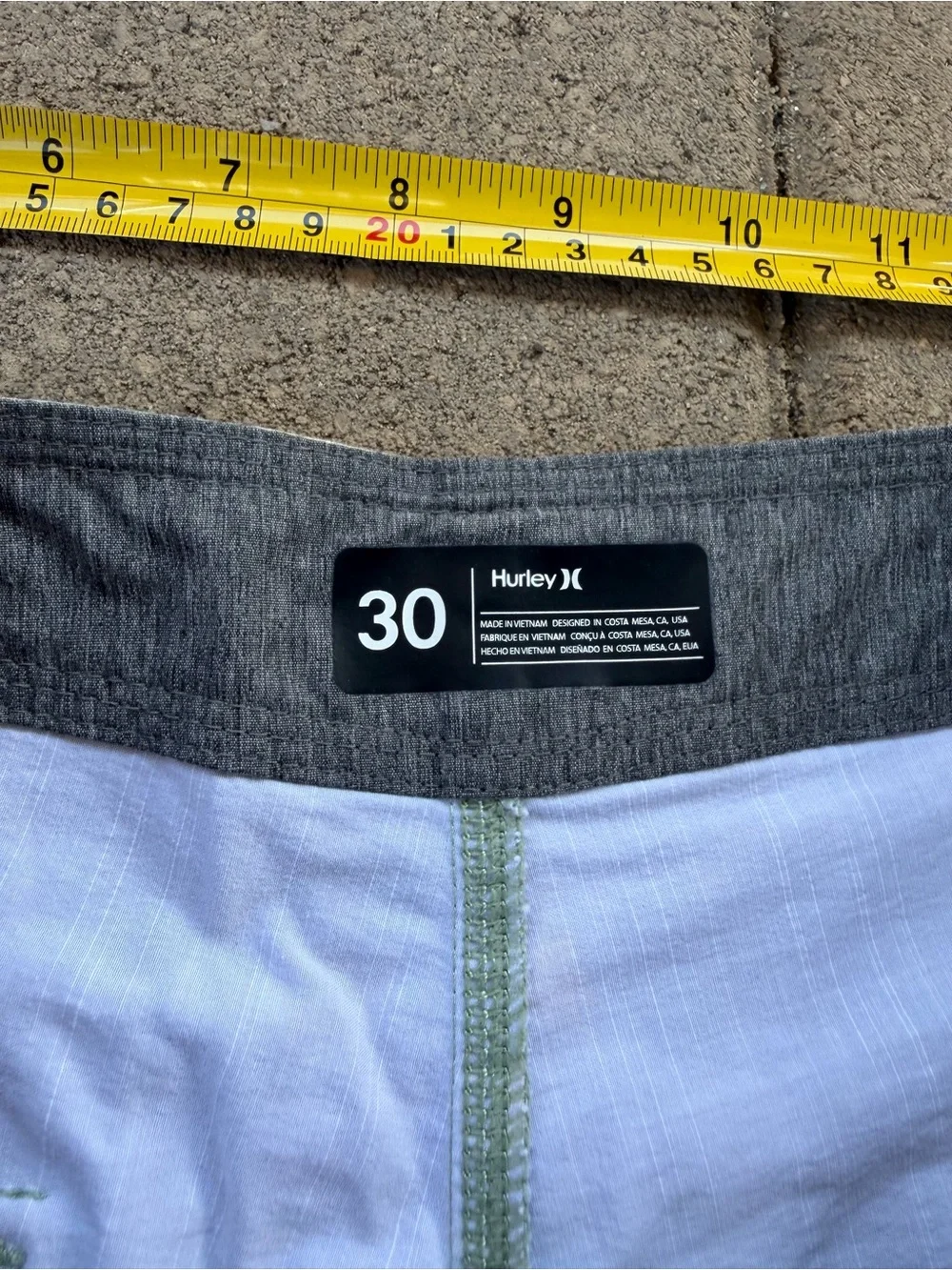 Hurley Light Blue Floral Swim Shorts with Black Stripes